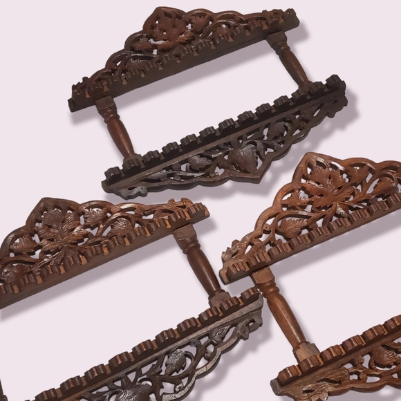 Souvenir Spoon Wall Mounted Wood Display Rack Holder Organizer - set of 3 - Picture 1 of 11